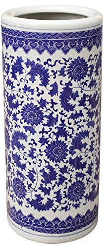 DRFGNF Schirmständer aus Keramik, Schirmständer, Stockhalter oder Vase – blaues und weißes Porzellan – für den Innenbereich; als Geschenk, Stil 4
