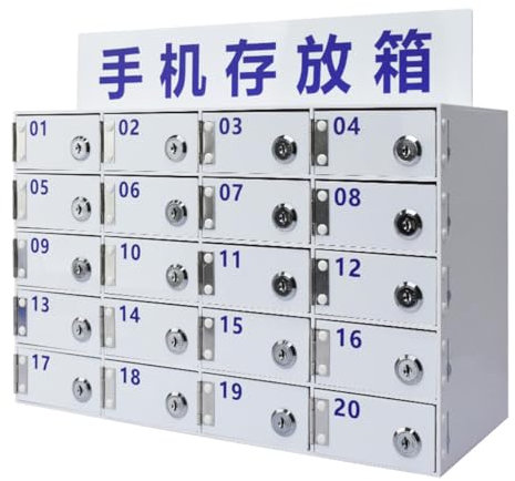 Handy Spind Box Wandhalterung Aufbewahrungsschrank mit Schlüsselschloss 20 Gitter Ideal für Zuhause und Schule