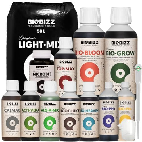 Weedness BioBizz Light Mix 50 Liter Sack Big End-Premium EX Set - Blumenerde Grow Indoor Outdoor Bonsai Balkon-Pflanzen Palmen Bio Kokos