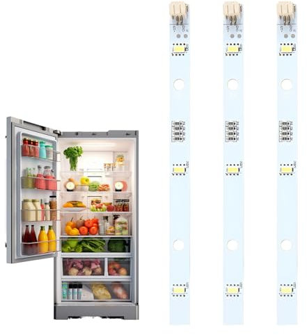 3Pcs LED Fridge Light,LED Fridge Strip Light for HISENSE,Refrigerator Lighting Light Bar E349766 MDDZ-162A 1629348 DC12V 2W,LED Light Bar for Kenwood Fridge KIFF5017 KIFF5020 KIFF7017 KSBNDIX18