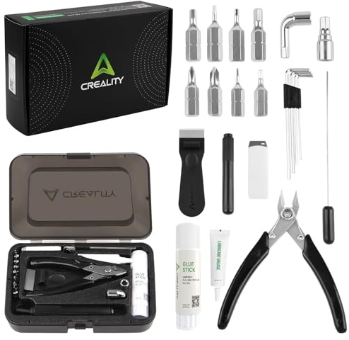 Creality Official General Tool Box Kit 3D Printer Tool Kit Set 11PCS in 1 Essential 3D Print Accessories for Finishing, Cleaning, Printing,Removal Tool Included for All FDM Printers ﻿