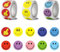 3 Rollen 1500 Stück Smiley Aufkleber, Smiley Sticker Runde 2,5cm, Lehrer Belohnungssticker für Belohnungsaufkleber, Geschenkdekorationen, Partydekorationen, Emoji Sticker