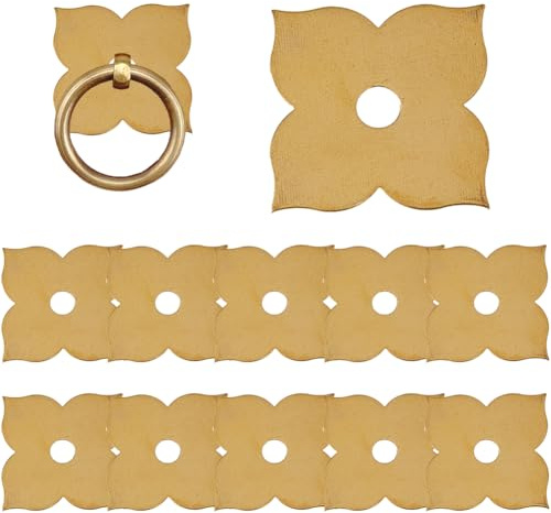 SUPERFINDINGS 12 Stk Messing Unterlegscheiben für Möbelknöpfe Schranktüren | Aus Messing,klassisches Dekozubehör,für Inneneinrichtung,Möbel Gegenplatte,Schrankzubehör,golden