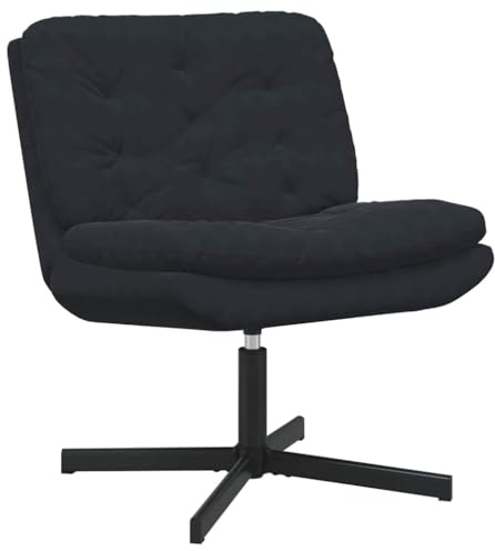 vidaXL Swivel Relaxing Chair Black 63 x 75 x 76 cm Velvet, Living Room, Modern Ergonomic Swivel Chair, Relaxing Indoor Lounge Seat, Plush Velvet Comfortable Home Furniture