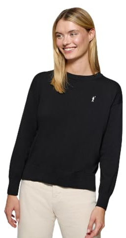 Polo Club Jersey de Punto con Cuello Redondo y Logo para Mujer - 100% algodón