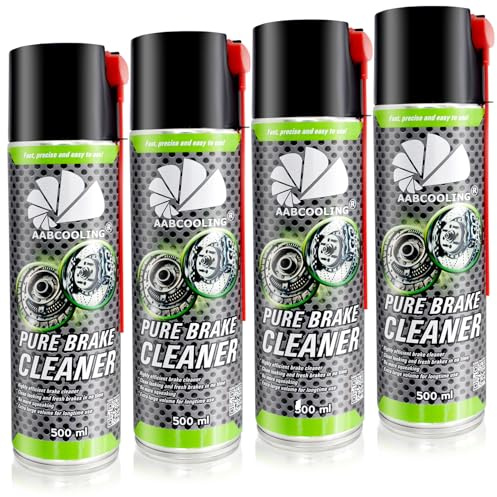 4x Bremsenreiniger 500 ml von AABCOOLING, universeller Bremsenreiniger, Teilereiniger, Entfetter, entfernt Öl, Fett, Schmutz, Bremsstaub, für Auto, Motorrad, geeignet für Felgen und Bremssysteme