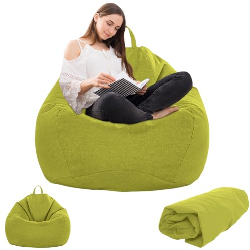 Gohytal Sitzsack XL (ohne Füllung), Sitzsäcke Tropfenform nur Bezug, Bean Bag Chair für Erwachsene Kinder, Gaming Sitzsack für Wohnzimmer Kinderzimmer Sofa Outdoor Deko, 100x120cm,Matcha