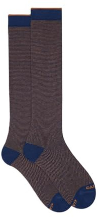 Gallo Calze lunghe uomo cotone blu righine bicolore