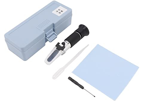 Wangcmcol Frostschutzmittel-Refraktometer, für Automobile, Ethylenglykol-Propylenglykol-Wischflüssigkeits-Batterieflüssigkeitstester, mit ATC, tragbares Handdesign, 0,01 Auflösung