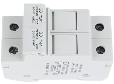 Spacnana Disjoncteur 1000VDC, Matériau ABS Résistant aux Hautes Températures avec Protection à 2 Fusibles pour Appareils électriques, Bureau à Domicile, Ferme (20A)