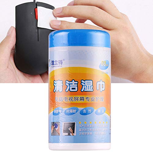 Cocoarm Nettoyant pour écran LCD Lingette de Nettoyage Non Tissée en Tissu Humide 88 Unités pour écran d'ordinateur Portable, Lunettes et Clavier Formule d'extrait de Plante élimine Les Empreintes