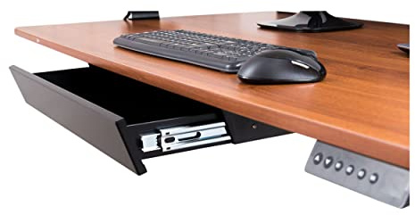 Stand Up Desk Store S Schreibtischschublade - Zusätzlicher Speicher für Laptops, Notebooks und mehr (Schwarz, 55cm)