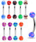 Monster Piercing 10 Stück-Packung mit 3MM UV Baseball Ball mit 16 Gauge - 8MM Länge 316L chirurgischer Stahl Banane Augenbraue Bar Piercing