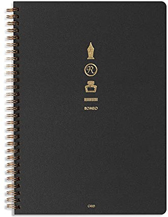 Topdrawer Romeo Japanisches Notizbuch, Spiralbindung, A5 (14,7 x 21,1 cm), kariert, 140 Seiten