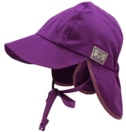 PICKAPOOH Baby/Kinder Sonnenhut/Sonnenmütze Tom mit UV-Schutz aus Reiner Bio-Baumwolle, Dahlia Gr. 44