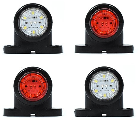 4x 6 luci di delimitazione a LED per camion 12/24V luci di posizione luci di marcatura laterale rimorchio rosso bianco