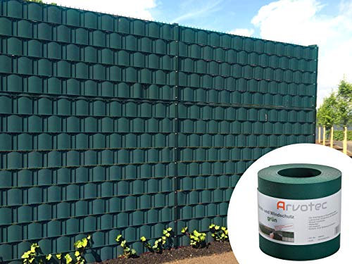 Koll Living Sichtschutz grün, 25 Meter - zur Anbringung an Doppelstabmatten - Lärm-, Sicht- & Windschutz - einfache Montage, ohne Werkzeug - 1,1 mm Stärke statt der üblichen 1,0 mm - Made in Germany