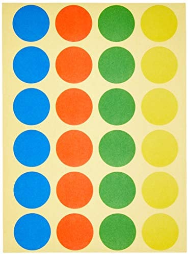 MAUL Klebepunkte Ø19mm (480 Stück) | Klebepunkte bunt in 4 Farben | Zubehör für Moderationskoffer, Flipchart und Moderationskarten | Selbstklebende Sticker | Aufkleber rund für Büro | Bunt