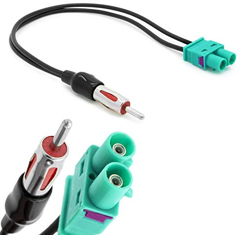 Adaptateur d'antenne radio double Fakra (Z) vers DIN ISO pour Audi VW Volvo Seat Skoda