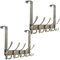 WEBI Over The Door Hook Rack with 5 Tri Hooks for Hanging Coats,Over Door Hanger Coat Rack Over Door Towel Rack Towel Hanger Behind Back of Bathroom,Bronze,2 Packs