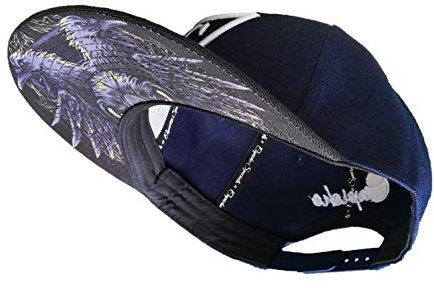 Capiche [99+ Designs] Chapeau Snapback Bleu pour Hommes, Crow Clan, de Corbeau, Corbeau Marine, Bord Noir, Emballage Cadeau