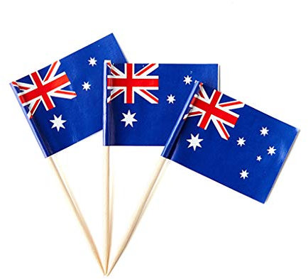 mflagperft Australien Zahnstocher-Flaggen, 100 Stück