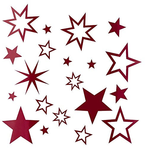 Auto-Dress Weihnachts-Sterne-Set, Auto-Aufkleber 20-teilig (Weiß Glanz)