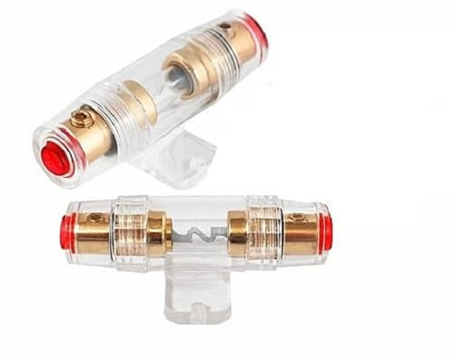 Surga Performance AGU Halter Sicherung vergoldet (30/40/50/60/80 A) Glassicherung SG AGU KFZ HiFi (AGU + 50A)