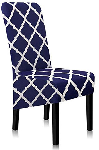 AOM Dining Chair Covers Solid Color Covers for Chairs Spandex Stretch Chair Covers Universal A45010,Navy Blue-1,1pcs
