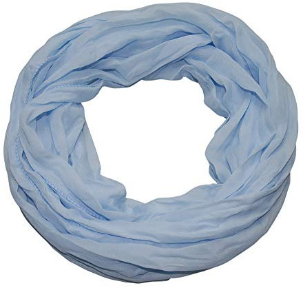 ACC Damen Seide Loop Schal leicht unifarben (hellblau)
