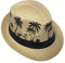 JK Home Hawaiianische Fedora-Strohhüte für Männer und Frauen, Unisex, Trilby, Panama, Sommer, Sonne, Jazz-Kostüm, Party-Kappe, braun, Einheitsgröße
