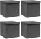 vidaXL 4X Aufbewahrungsbox mit Deckel Zusammenklappbar Spielkiste Regalkorb Faltkiste Korb Kinderbox Box Kiste Grau 32×32×32cm Stoff