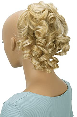 CAISHA Haarteil Haargummi Lena Hochsteckfrisuren Brautfrisuren Voluminös Gelockt Unordentlich Dutt Kunstfaser DM17cm Blond Mix G7L