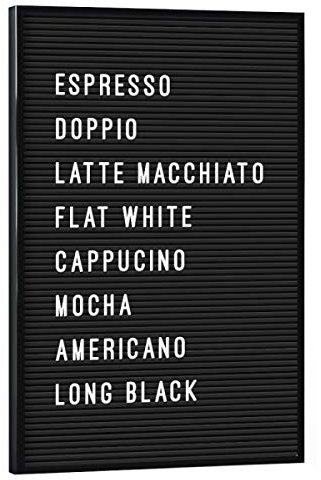 artboxONE Poster mit schwarzem Rahmen 30x20 cm Typografie Letterboard Kaffee - Bild Board Board Coffee