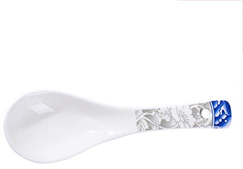 Cucchiaio da minestra 10 pack blu e bianco porcellana Cucchiaio Maniglia, ceramiche da tavola, la casa Ristorante Cucchiaio, zuppa di polenta, dessert Cucchiaio, 5,3 pollici x 1,7 pollici cucchiai da