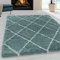 Ayyildiz Moderner Hochflor Teppich - Skandinavischer Stil mit Rautenmuster | Shaggy Teppich | Flauschiger Langflor Wohnzimmer Teppich, Größe:200 x 290 cm, Farbe:Türkis