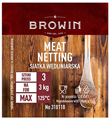 Browin 310118 Räuchernetz für 3 kg, bis 125°C, 3 St, fur Räuchern, Brühen, Trocknen und Reifen von Fleisch