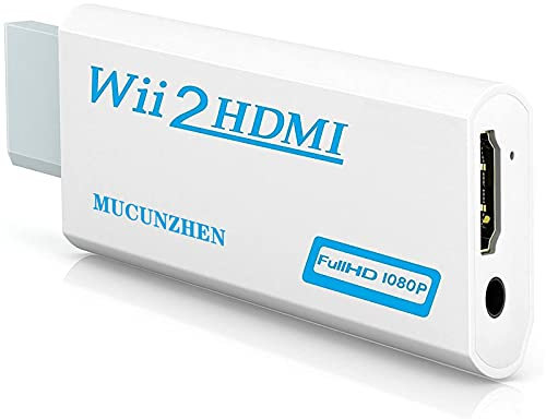 Adaptador Wii a HDMI, MUCUNZHEN Wii a HDMI con salida de vídeo 1080p/720p y audio de 3,5 mm, compatible con todos los modos de visualización Wii