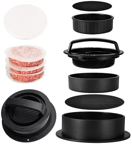 DOULEIN Burger Press,3 in 1 hamburger Press Maker Hamburger Patty Maker Press Kit Non-stick Burger Presser,for Stuffed Burgers, Sliders, Regular Beef Burger