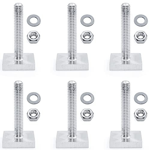 QIQN T-nut Adapter Nutensteine M6x35mm Nutsteine Set Dachträger Dachbox mit Muttern und Unterlegscheiben für Relingträger, Dachfahrradträger (20 x 20mm)