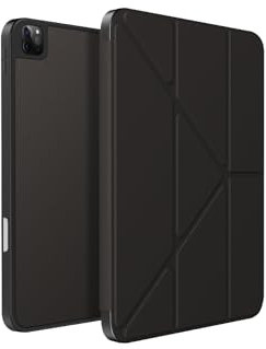 UNIQ Transforma Schutzhülle für iPad 12,9 (2021), mit Kartenfächern, schützt vor Stürzen und Stößen, 3 Positionen Portrait/Landschaft/Schreiben