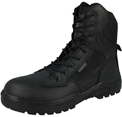 GROUNDWORK Steel Toe Cap Combat Tactical Safety Ankle Boots Security Military Police Boot (Onyx, 13 UK, numeric_13)