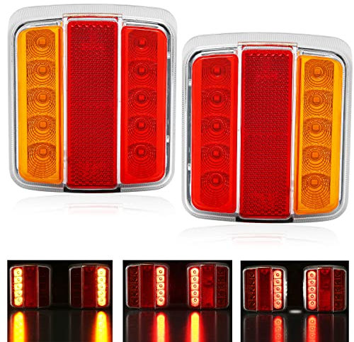 DARKGUARD LED Anhänger Rückleuchten Set, 12V Rücklicht für LKW PKW RV Wohnwagen Van, Wasserdichte Heckleuchten Mit E-Mark