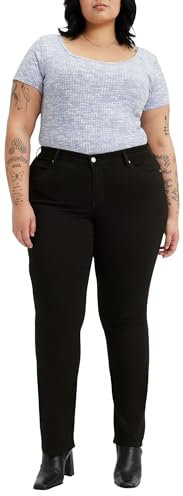 Levi's Women's Plus Size 314 Shaping Straight Jeans, Soft Black 2, 18 L