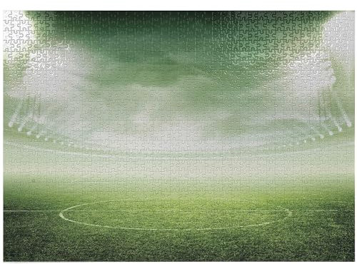 ABAKUHAUS Fußball Puzzle, Stadion Arena Football, Heirloom-Qualität lustige Aktivität für die Familie langlebiger Karton, 1000 Stücke, Grün