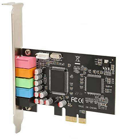 Carte Son Interne PCIE 5.1, Carte Son Surround 6 Canaux avec Effet Sonore 3D et EAX, Lecture 24 Bits 48 KHz, Enregistrement de Cartes Son Internes avec Port PCI Express, pour Home Cinéma, Karaoké
