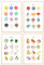 LUU'S CRAYONS Set mit 4 laminierten pädagogischen Postern für Klassenzimmer-Dekoration, Farbe, Form, Obst und Gemüse, für Kita, Gymnasium, Vorschule und Heimschule, 43,2 x 28,9 cm Poster