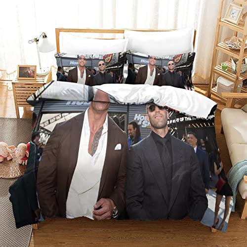 KUFRY Fast and Furious Bettbezug 135x200 cm Bettwäsche Set Mit Bettbezüge and Kissenbezüge Weicher Hypoallergenic Mikrofaser Bettwäsche-Sets mit Reißverschluss und Kissenbezug