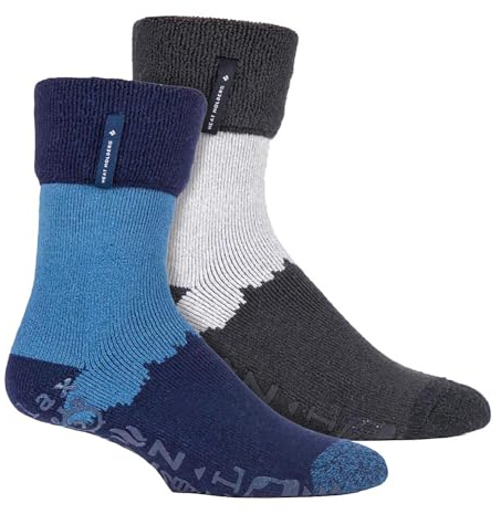 HEAT HOLDERS 2 Pairs 2 Pack Mens Bed Socks | Warm Thermal Winter Socks for Sleeping 6-11 UK