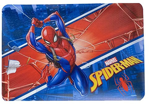 Spiderman Marvel Platzdeckchen aus weichem Kunststoff, rutschfest, waschbar, hitzebeständig, 44 x 30 cm